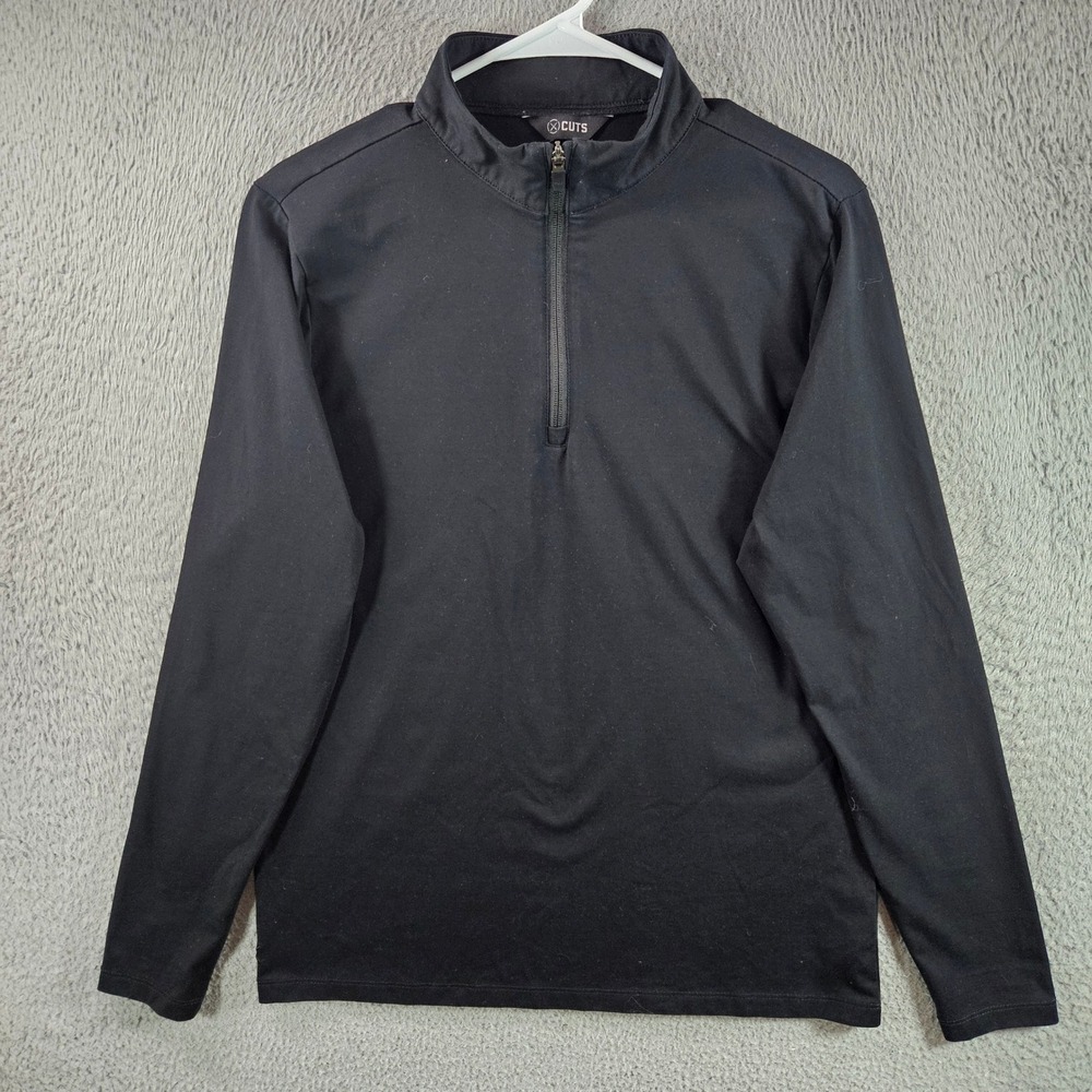 Cuts Pyca Pro Quarter Zip Pullover Black Mens‎ Size S Polyester Spandex
